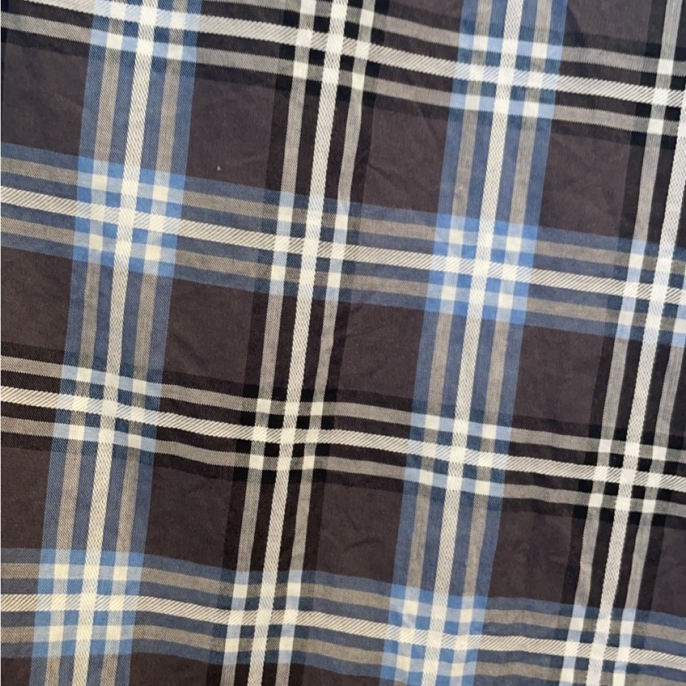 NWOT Perry Ellis blue and gray plaid long sleeve button down XXL - Picture 4 of 5